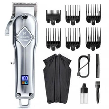Professional Beard Trimmer Grooming Kit Hair Clipper Set for Men Barber 6 Heads