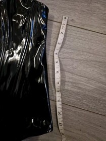 Vintage Ann Summers Black PVC Boned Basque Top Size Small 