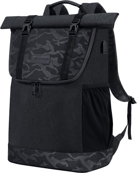 Kroser Rolltop Rucksack, Laptop Rucksack 15,6 Zoll, Travel Backpack Wasserdicht-image