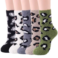 Zando Women's Fuzzy Slipper Socks - Warm, Fluffy, Cozy Crew Socks for Winter