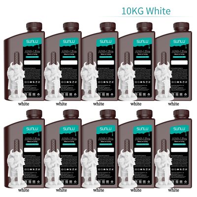 10×1KG SUNLU ABS-Like Resin 405nm UV Curing For 3D Printer Non-Brittle White