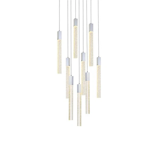 Elegant Lighting Weston 9-Light Modern Metal and Crystal Pendant in Chrome - Picture 4 of 8