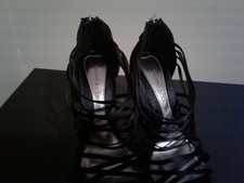 Chinese Laundry " Z-Illene" Black Satin Strappy Heels size 6