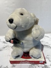 Coca-Cola Polar Bear Stuffed Bear 90's Play-By-Play Toys w/Coke Bottle 9 W/Tags