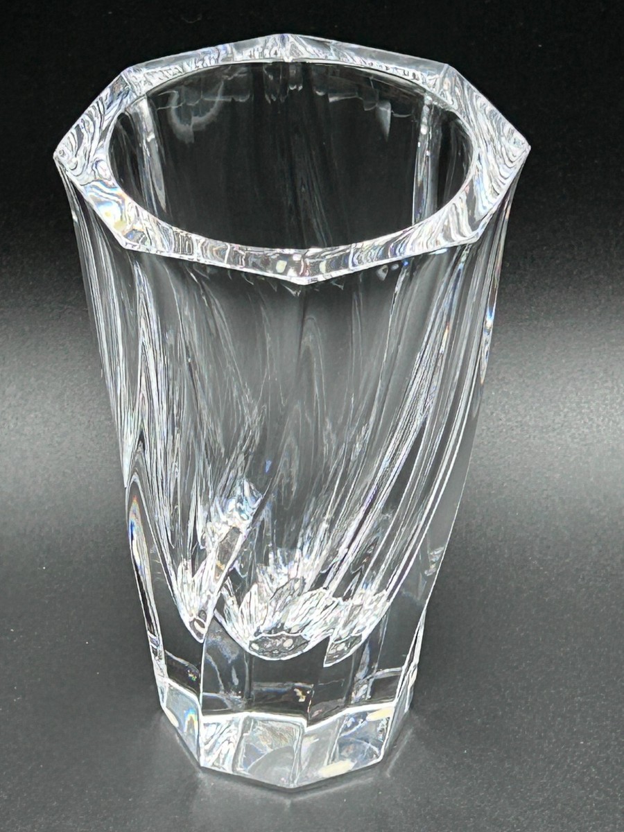 Orrefors Sweden Residence Swirl Lead Crystal Vase 6” Tall