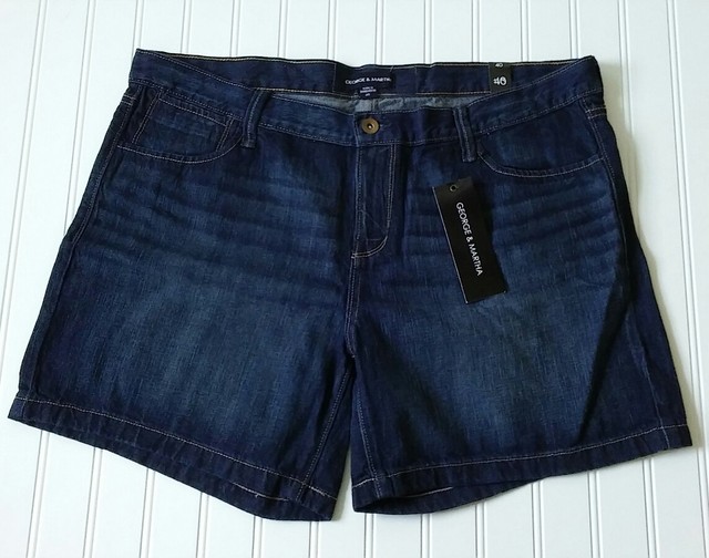 George & Martha Shorts Denim Jean Wmns Size 40 Blue Dark Stone NWT DIANE 16 18