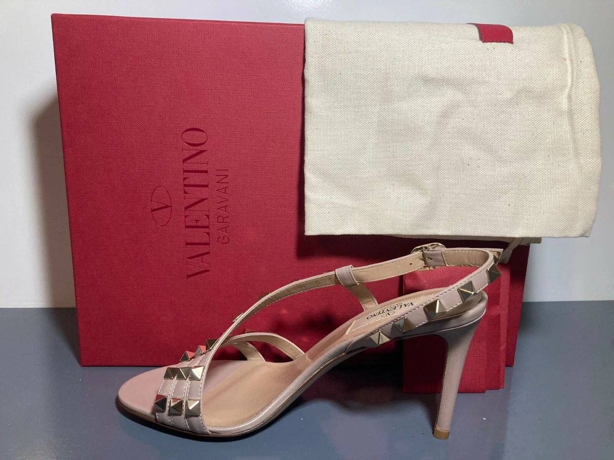 NIB VALENTINO Garavani Rockstud Beige Flair Slingback Heel 35.5 / 5 US | eBay