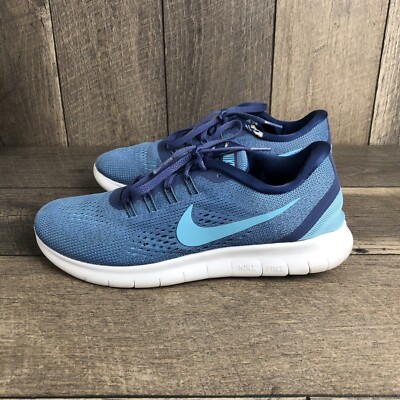 nike free rn blue running shoes