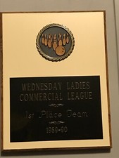 Vintage Ladie's Bowling 🏆 Plaque ~ 1st Place Team ~ 1989-90