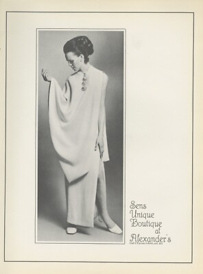 1968 ALEXANDER'S Sens Unique Boutique At Alexander's vintage print ad