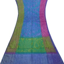 Namaste Vintage Blue Sarees 100 Pure Silk Woven Indian Sari 5YD Craft Fabric