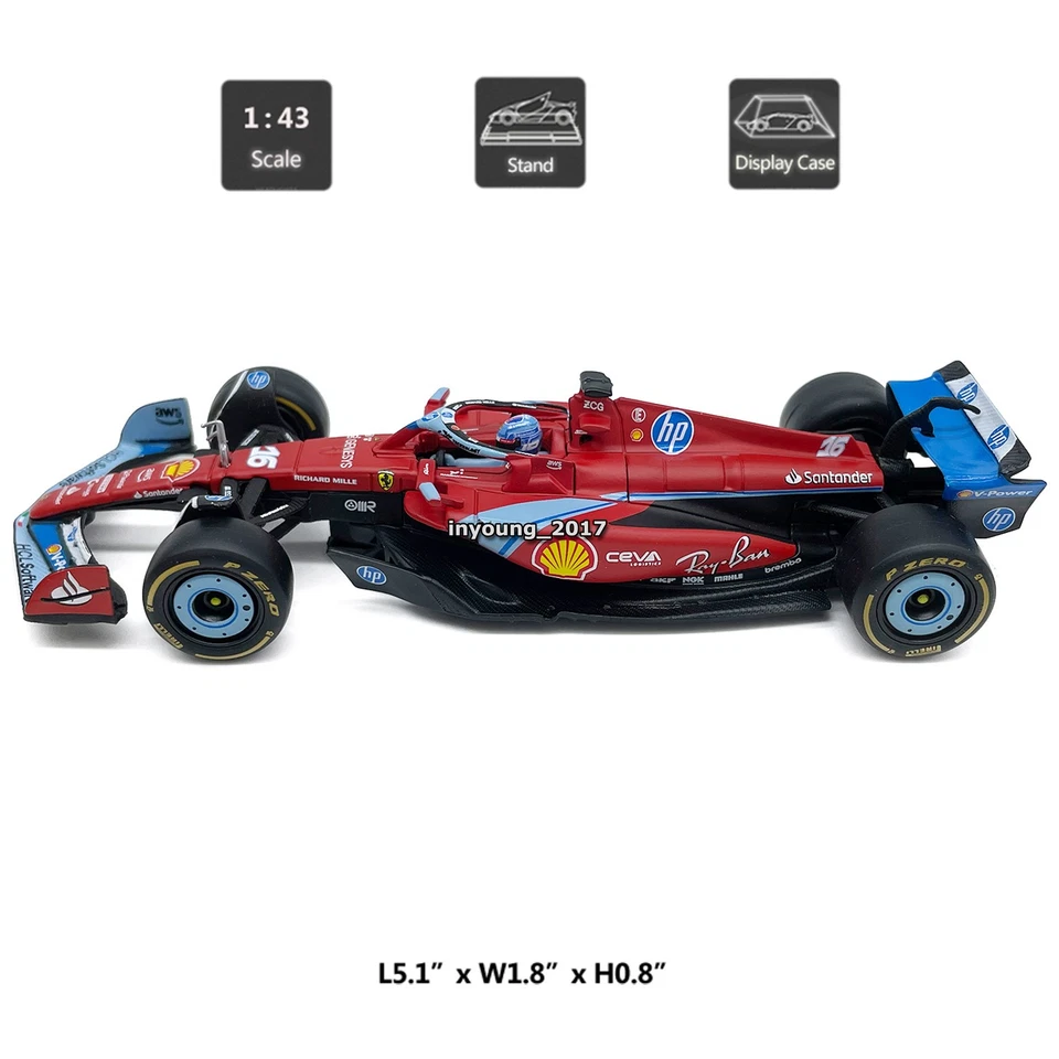 1/43 2024 Ferrari SF-24 Model Car Formula 1 Miami Grand Prix Charles Leclerc 16 - Image 2 of 4