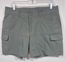 NWOT Eddie Bauer Summer Trail Short Women's OD Green Nylon Cargo Sz 10 W34" L6"
