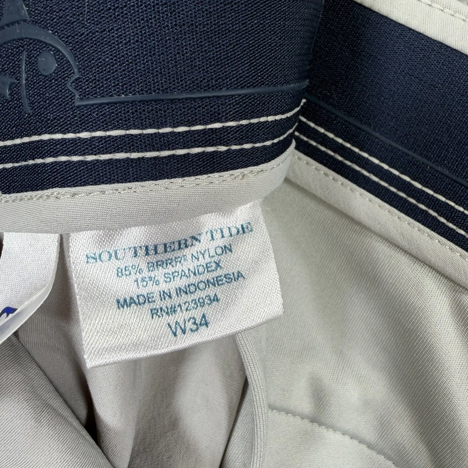 Pantalones Cortos Southern Tide Brrr Para Hombre 34 Gris Informal Enfriamiento Vacaciones Comodidad Elastizados Foto 3 de 4