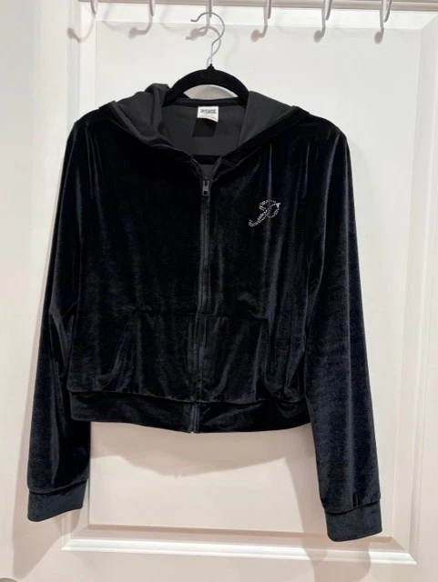 Sweat Victoria's Secret Sport - Velours Noir - Dos Ouvert - Taille L - Neuf Avec étiquettes