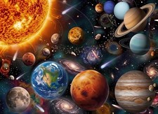 100-Piece Educational Solar System Puzzle for Kids, Seniors  Families