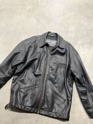 Vintage Trix Leder Moden Black Leather Jacket with Zipper Pockets