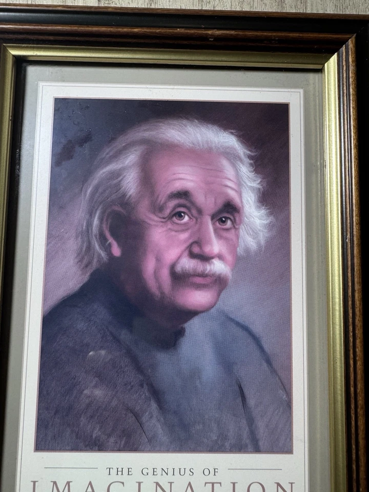 Vintage 2000s  Successories Albert Einstein “The Genius Imagination” Frame - Image 4 of 4