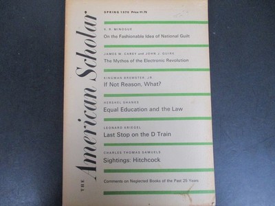 The American Scholar Magazine Spring 1970 Hitchcock Electronic Revolution