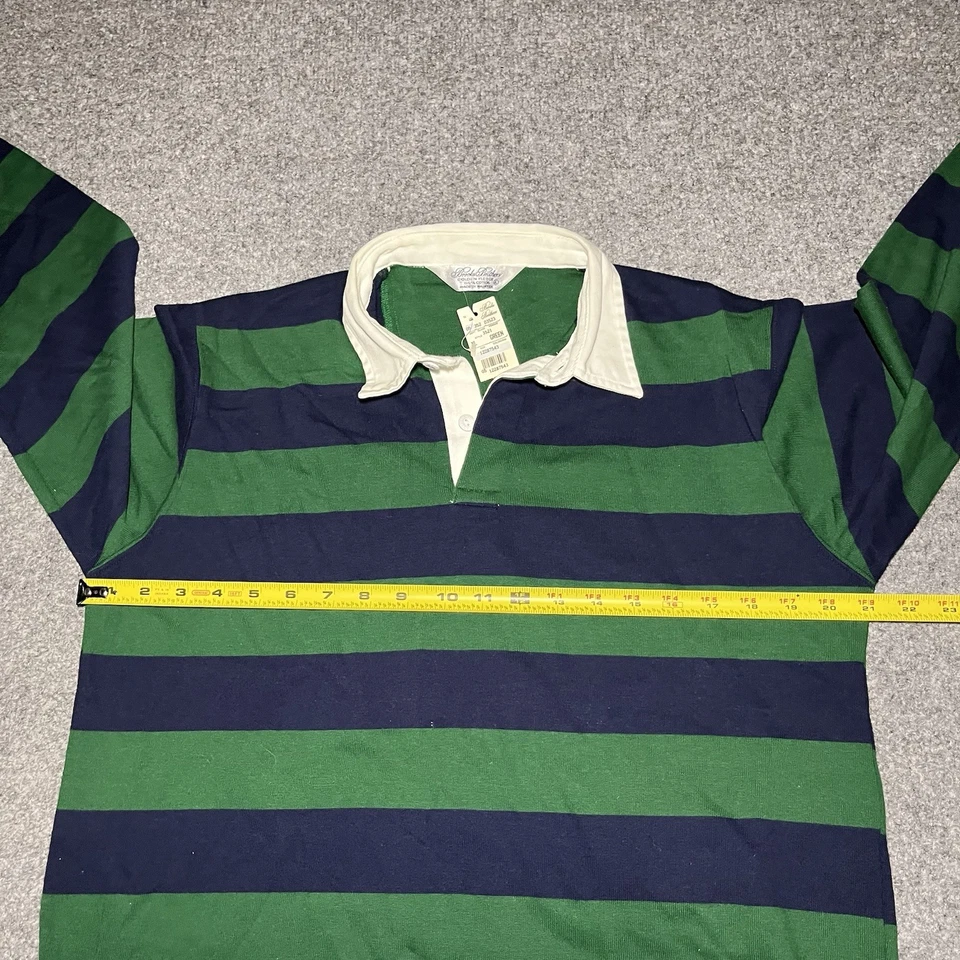 De Colección Brooks Brothers Polo Para Hombres XL Polar Dorado Rugby Parche Rayas Años 90 Foto 4 de 4