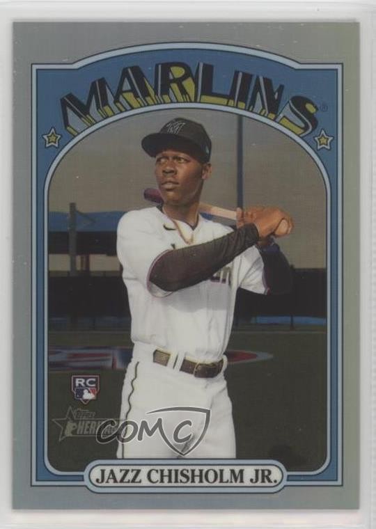 2021 Topps Heritage High Number Chrome Refractor /572 Jazz Chisholm Jr #665 p9m