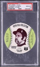 1977 Pepsi-Cola Baseball Stars Discs Thurman Munson PSA 10 GEM MINT