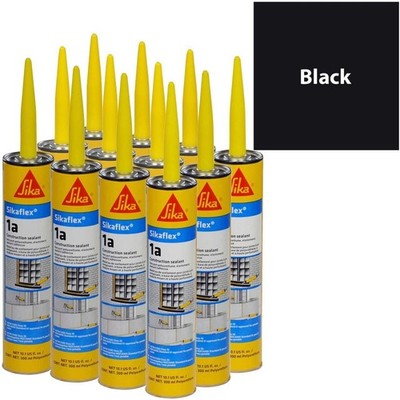 Sikaflex 1A Polyurethane Sealant, 10.1 fl oz, 12 Pack, BLACK, Non-Sag
