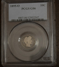 1895 O Barber Dime PCGS G06........Lot 6694