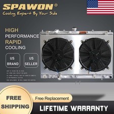 SPAWON Fan Shroud Radiator For Mitsubishi Mirage 1.8 1.5 L4 1997-2002 AT