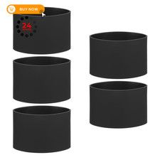 MECCANIXITY 5Pcs Silicone Rubber Bands Non-Slip 3.39 Inch Flat Elastic Black