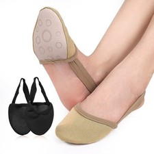 Stretch Lyrical Shoes for Adult Girls Womens Half Soles Pirouette Dance Shoes