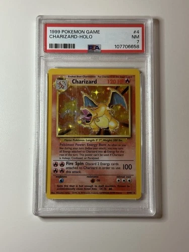 Charizard 4/102 Holo 1999 Base Set Unlimited PSA 7 NM  Pokemon TCG