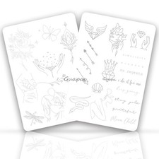 Tiny Tattoo Practice Skin Double-Sided Pre-Stenciled Fine Line 1PC, black