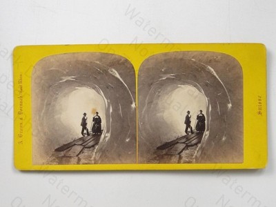 Grotte de Glace Grindelwald Eishöhle Berner Schweiz ABraun 1871 Stereoansicht