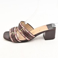 Louis Vuitton Mules Monogram Leather Bordeaux Pink Women's Size EU36/US6