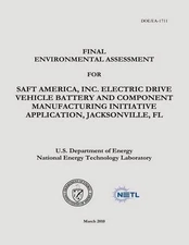 Final Environmental Assessment for Saft America, Inc., Electric Drive Vehicle Ba