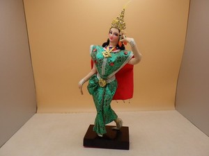 Thai Dancer Dancing Embellished Costume Doll Figure Collectible Home Decor 8"