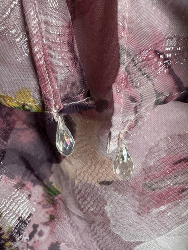 R&M Richard’s Pink Floral Dress Shimmery W/Cover Up 2 Piece Set Women’s Size 16W - Picture 4 of 14