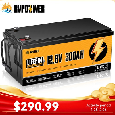 #ad 12V 300Ah Lithium LiFePO4 Battery 200A BMS for Golf Cart RV Marine Solar Panels $290.99
