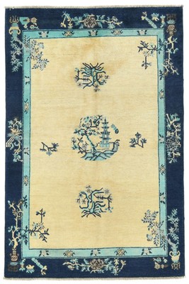 Handmade Kazak Oushak Oriental Carpet Modern Bordered Design 4X6 ft Pakistan Rug