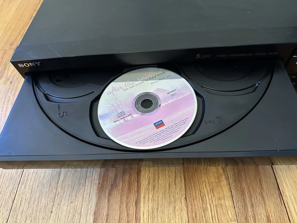 Reproductor cambiador de CD de 5 discos Sony CDP-C305 probado funciona, vintage 1990, sin control remoto Foto 3 de 4