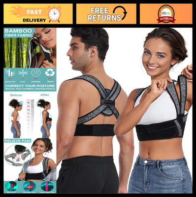 Posture Corrector for Men & Women - Adjustable Bi-Strap Back Straightener, Bambo