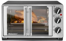 Elite Gourmet ETO2530M Double French Door Countertop Toaster Oven, Bake, Broil,