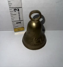 Solid Brass Dinner Bell Vintage Home Decor Engraved Home Accent 2"