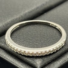 EUC Sterling Silver Cubic Zirconia Band Ring Size 11 X9