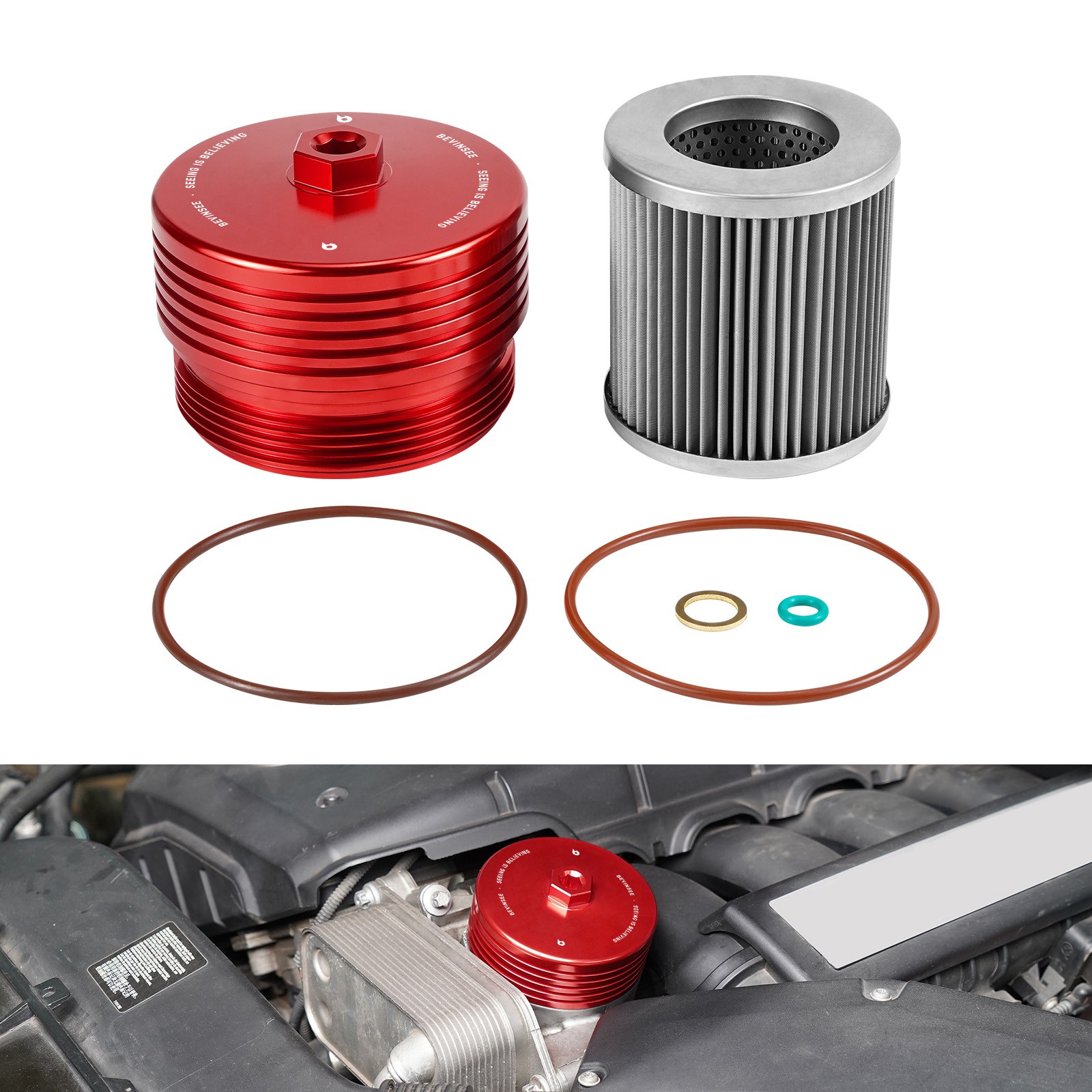 Housing Cover Cap & Oil Filter For Bmw N20 N52 N54 N55 135i 