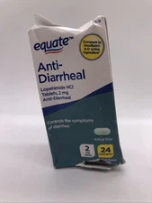 Equate Anti-Diarrheal HCI 2mg 24caplets / Exp. 03/2028  (Damaged Box) Ref. 147