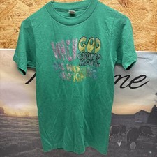 1970s Vintage t-Shirt When God Created Man She Was Only Joking Small 34 Green