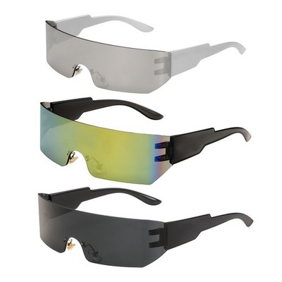 Sonnenbrille Damen/Herren PC Schwarz Silber Grau