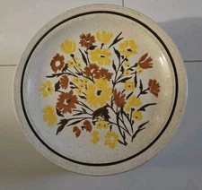Vintage Home Laughlin Stoneware Yellow & Orange Flowers Dinner Plates